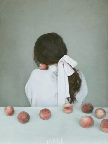 Self-portrait with peaches