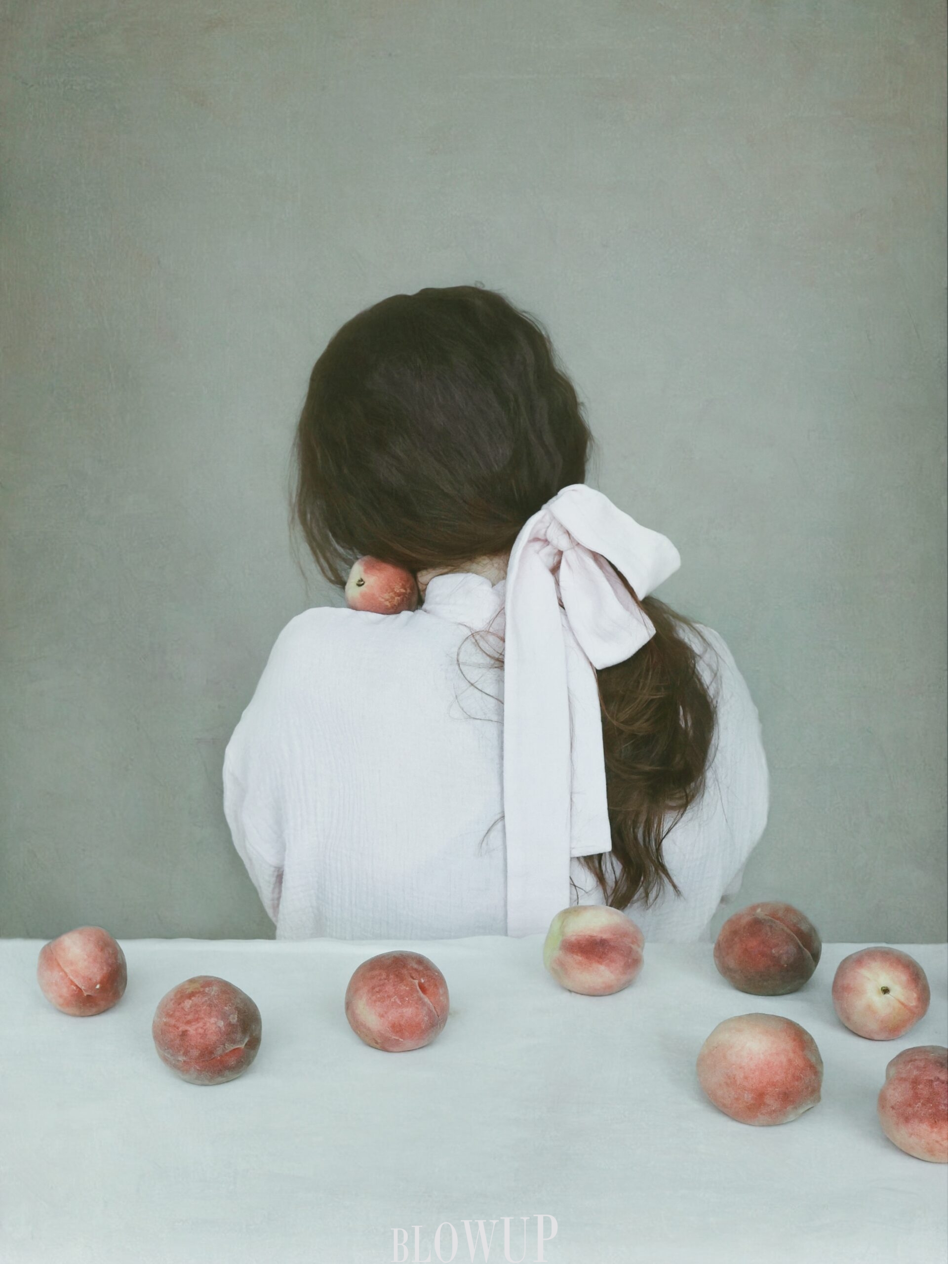 Self-portrait with peaches